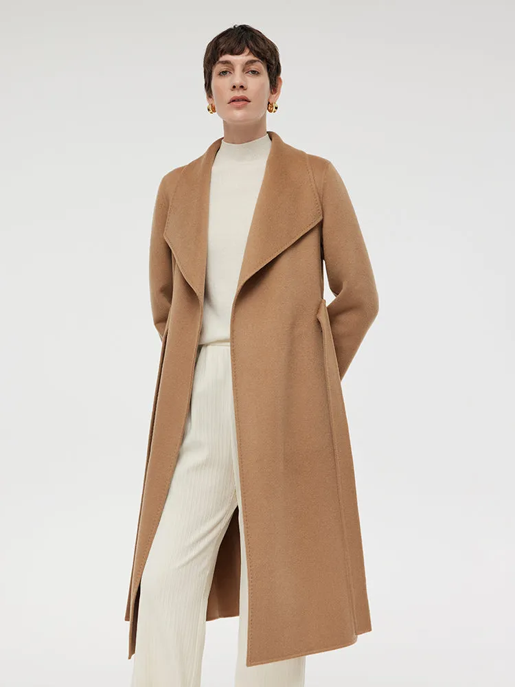 100% Cashmere Lapel Women Overcoat