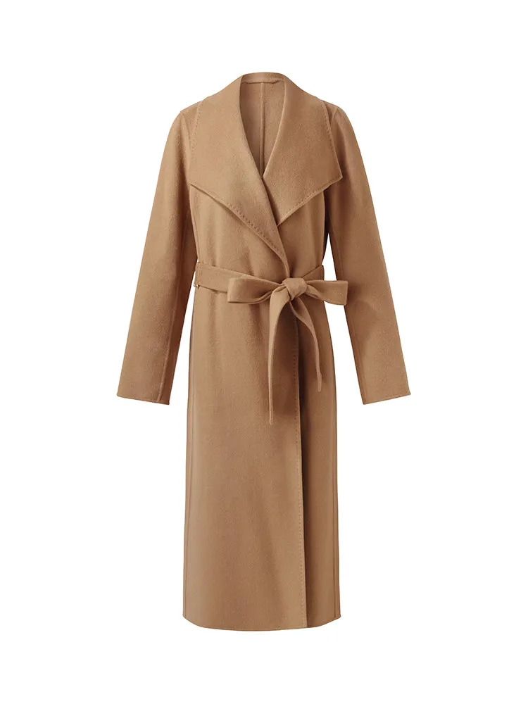 100% Cashmere Lapel Women Overcoat