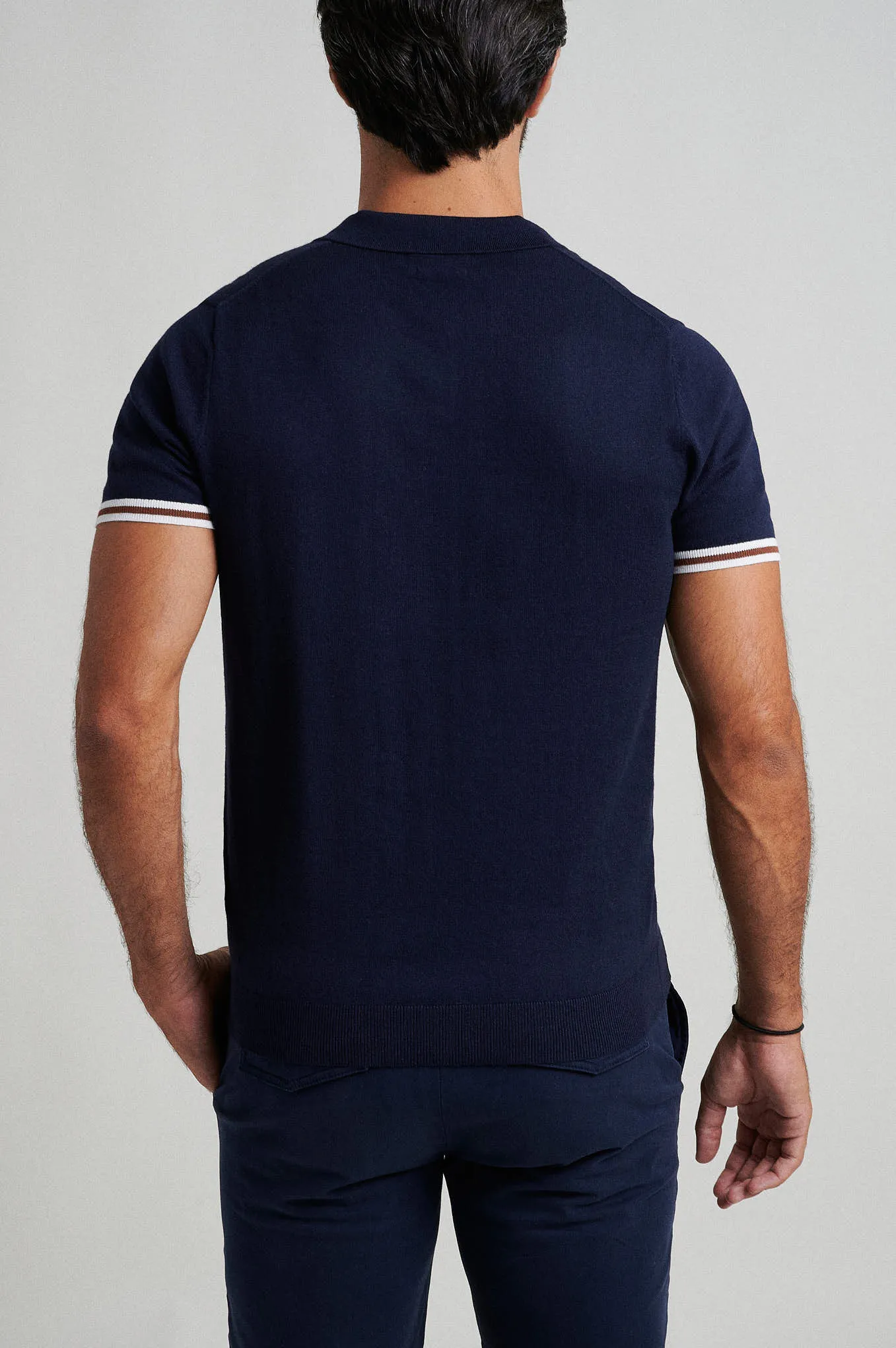 100% Pima cotton polo sweater