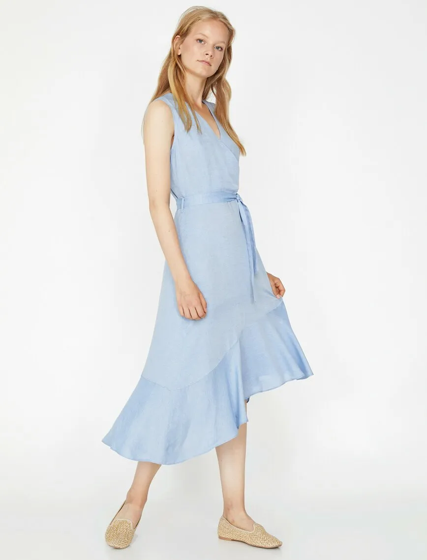 15054 Blue Wrap Dress