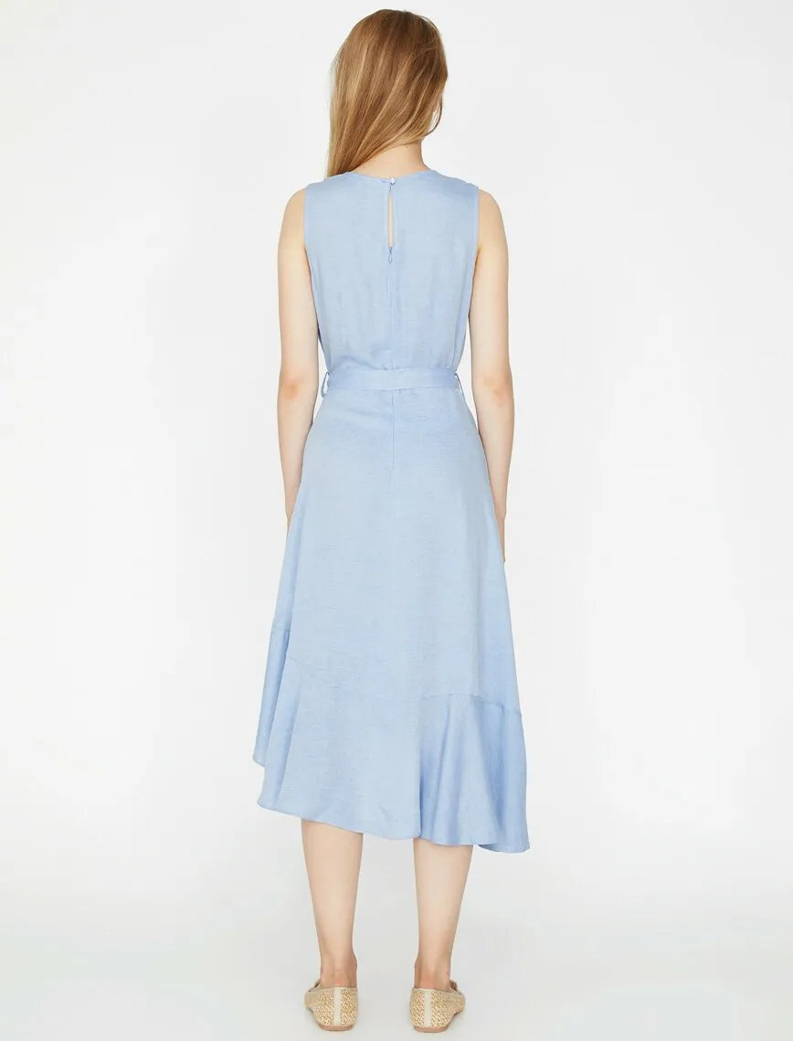 15054 Blue Wrap Dress