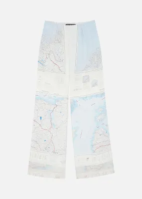 1950s SILK MAP TROUSERS AERONAUTICAL MAPS