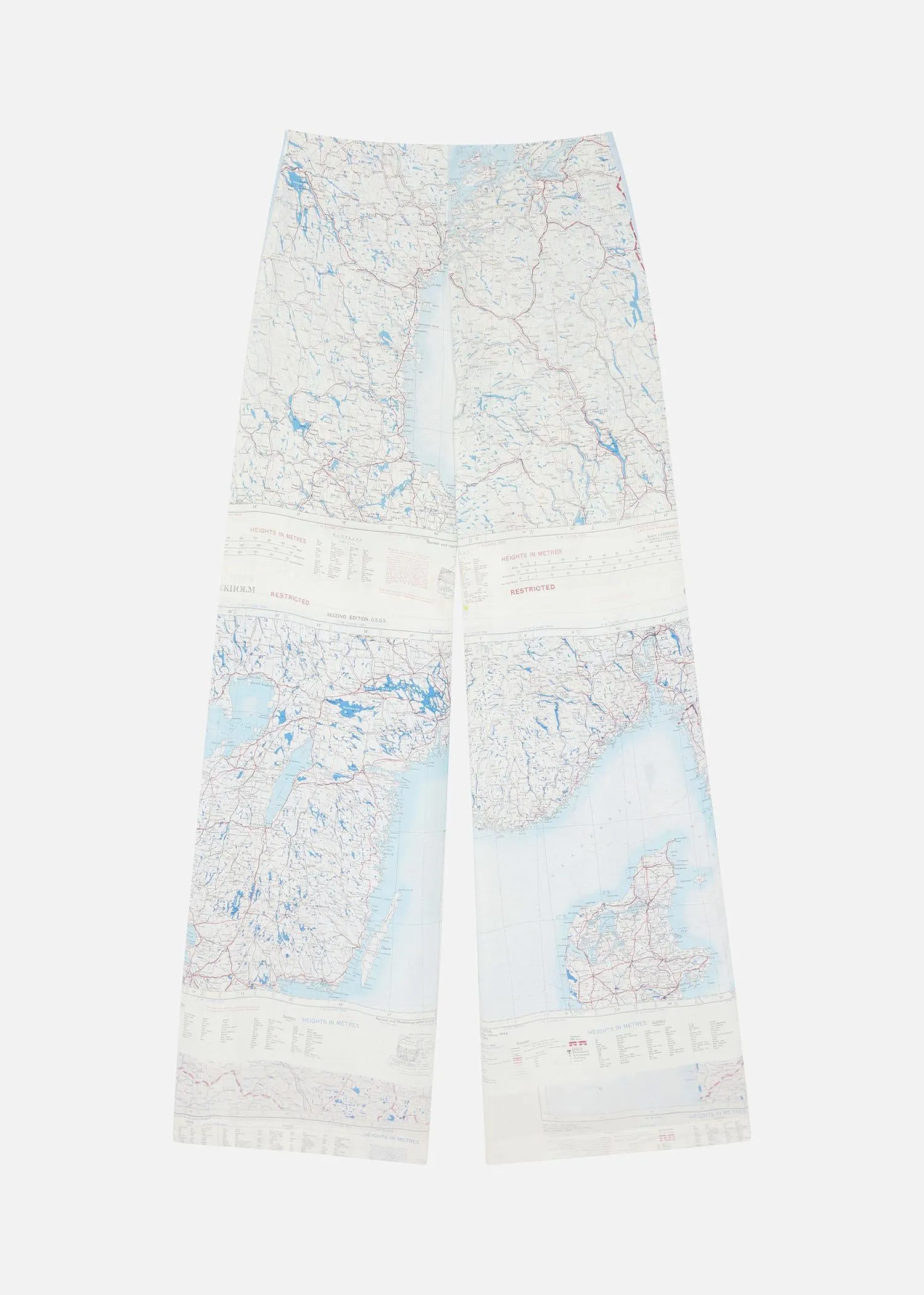 1950s SILK MAP TROUSERS AERONAUTICAL MAPS