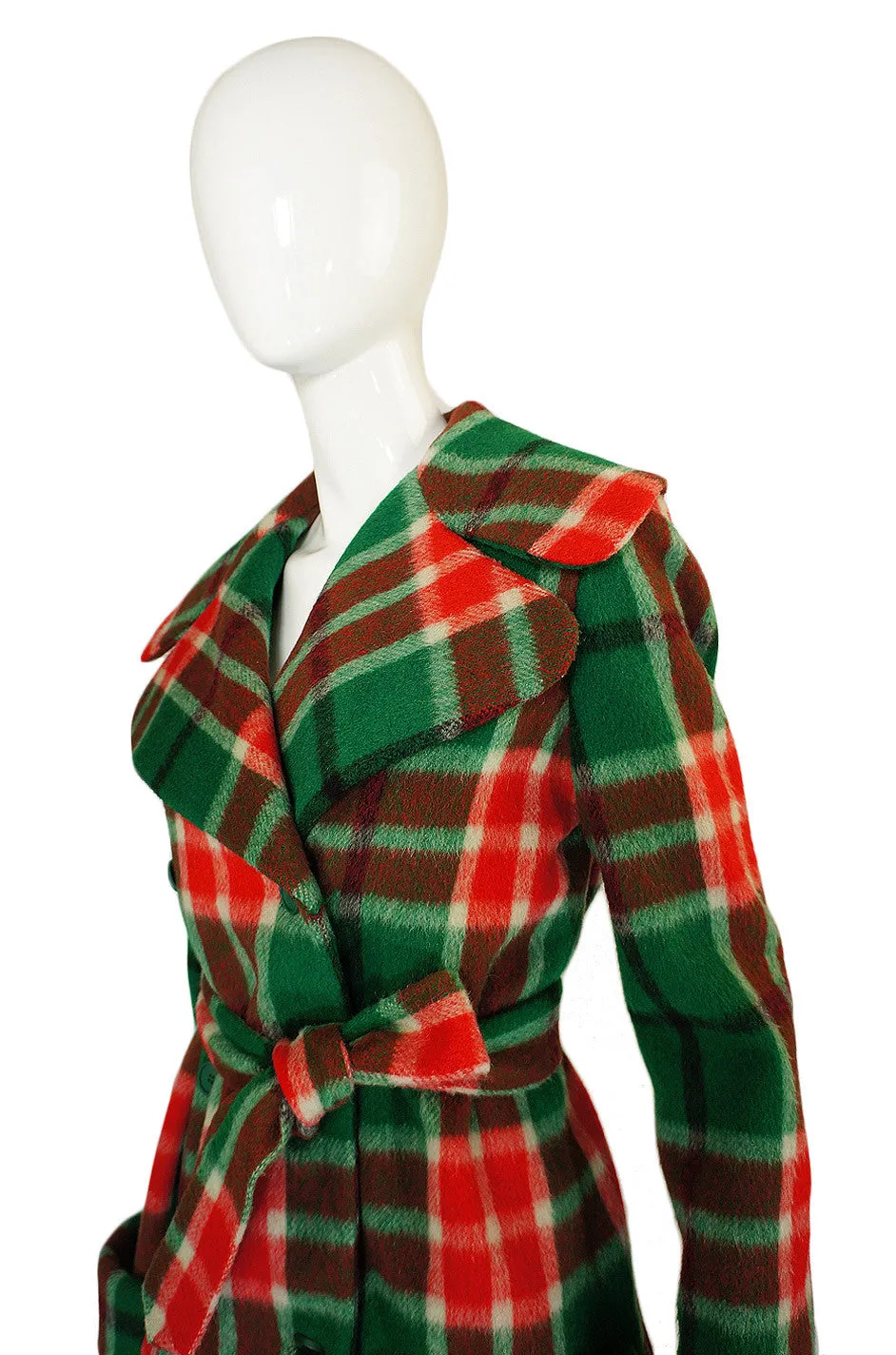 1960s Oscar de la Renta Plaid Wool Coat