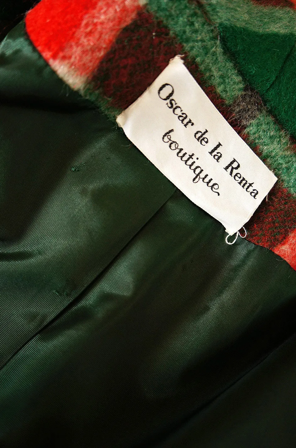 1960s Oscar de la Renta Plaid Wool Coat