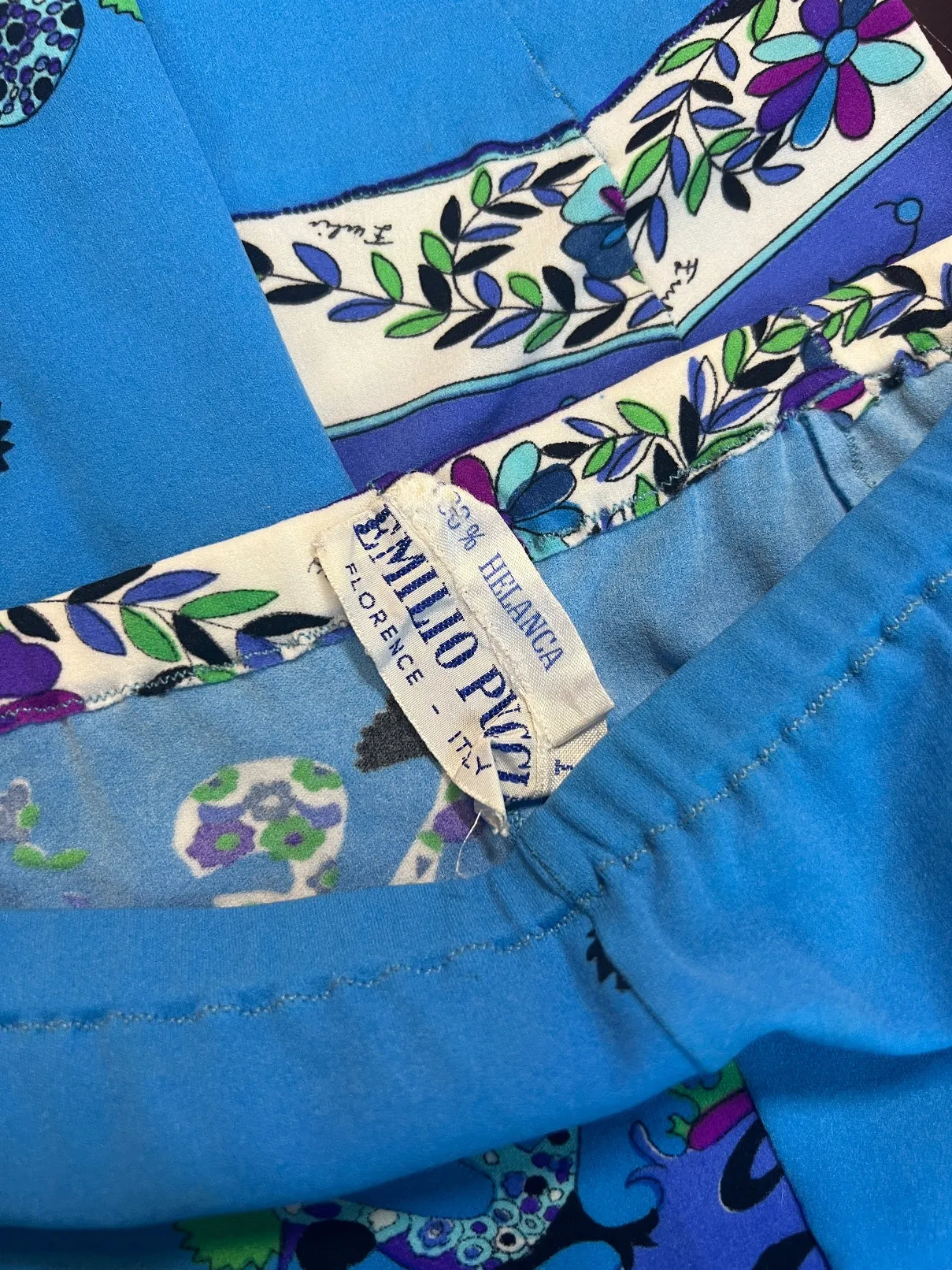 1960s Pucci Cerulean Blue Leggings