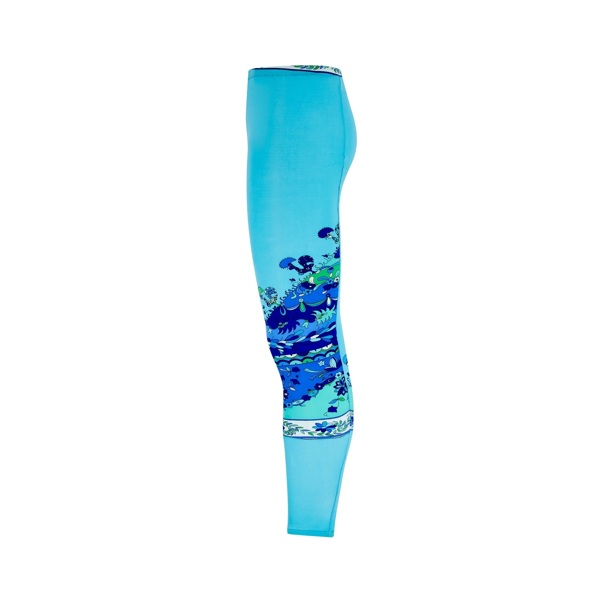 1960s Pucci Turquoise Printed Leggings