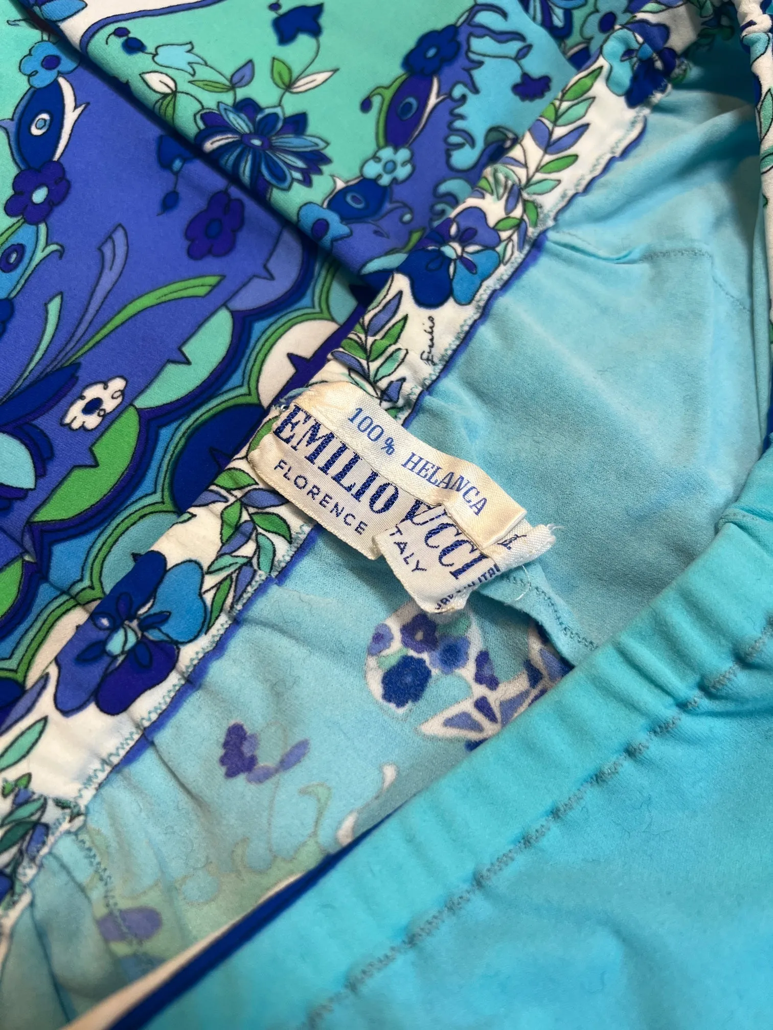 1960s Pucci Turquoise Printed Leggings