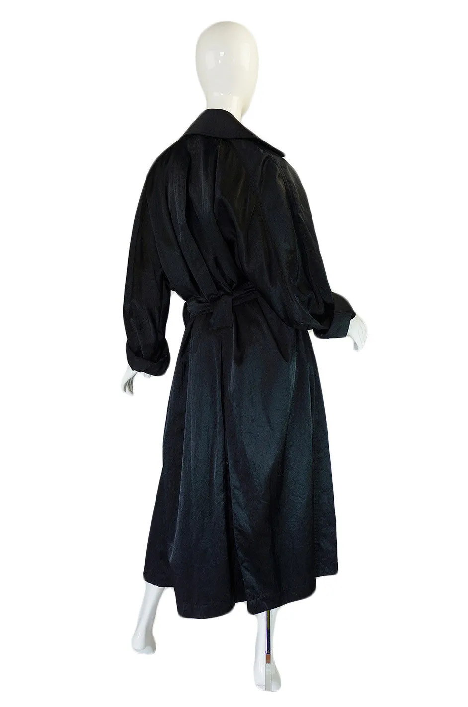 1980s Alaia Over-Size Black Trench Coat