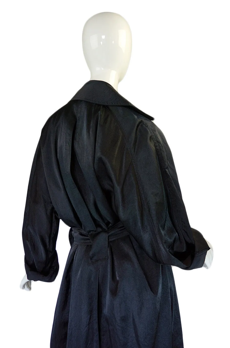 1980s Alaia Over-Size Black Trench Coat