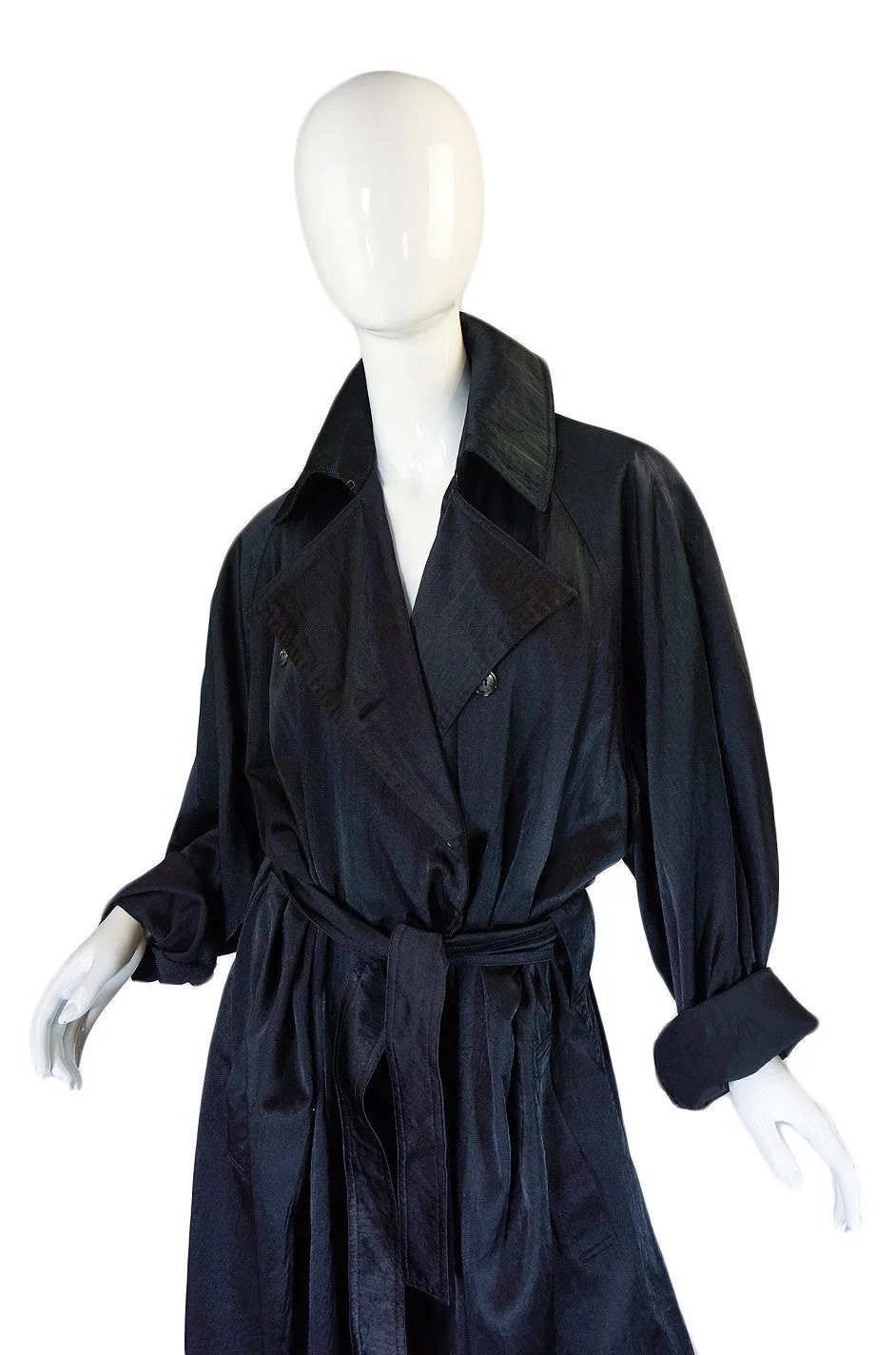 1980s Alaia Over-Size Black Trench Coat