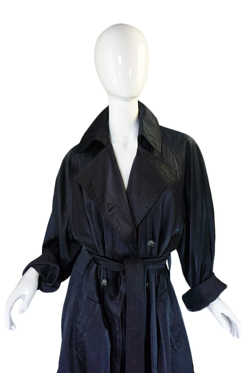 1980s Alaia Over-Size Black Trench Coat