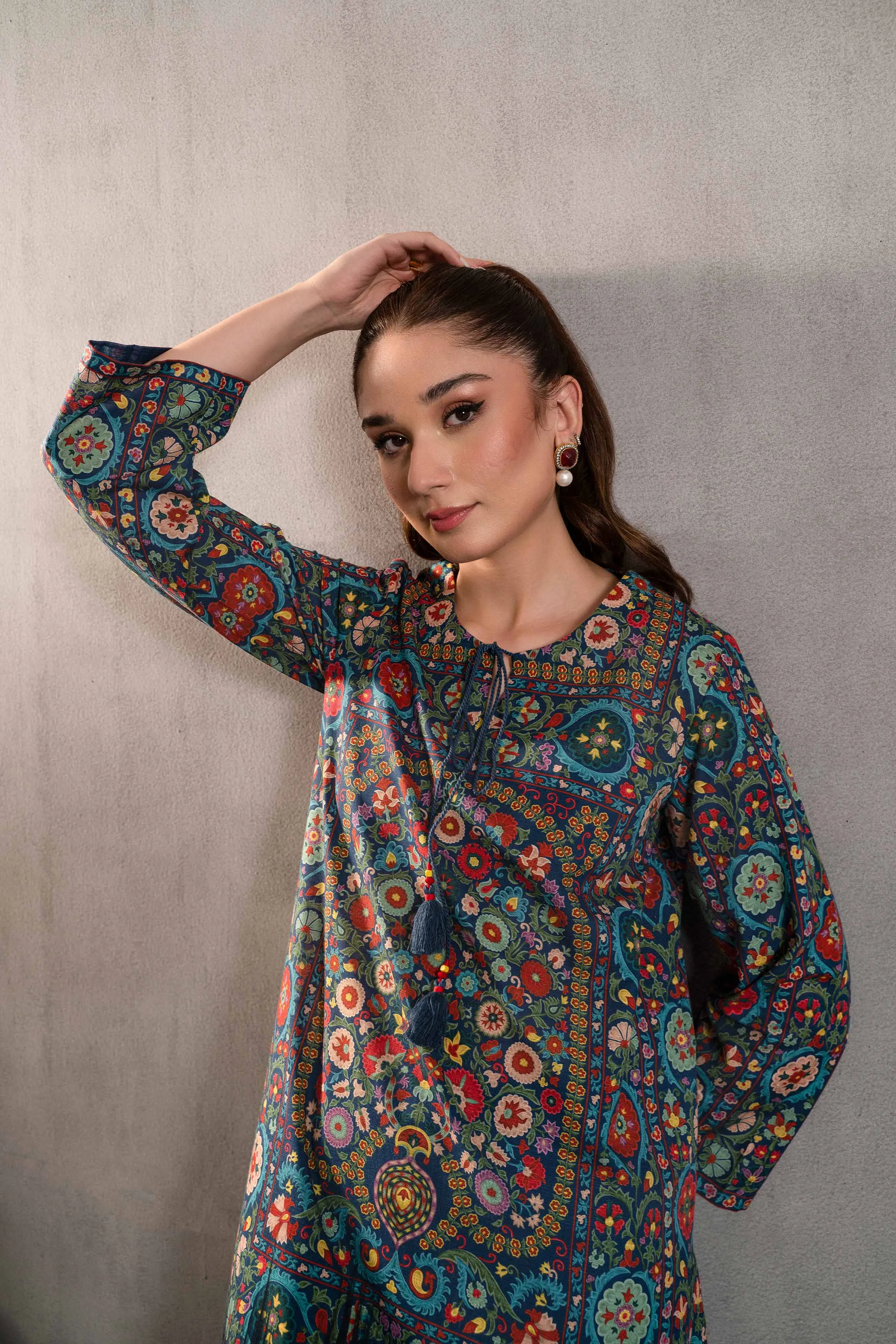 2 Piece - Digital Printed Embroidered Suit - 42303291