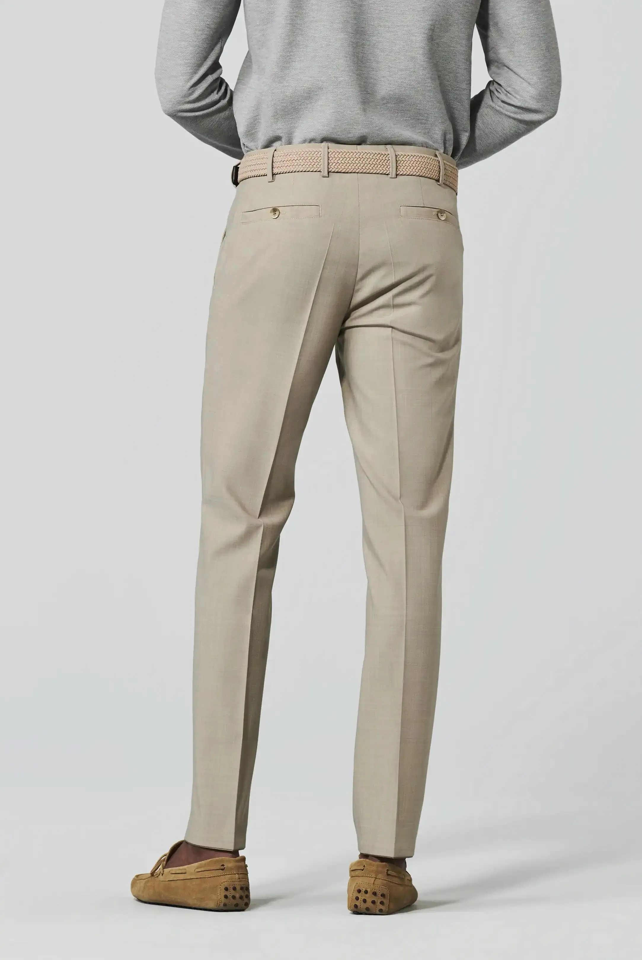 30% OFF - MEYER Roma Trousers - 344 Tropical Wool-Mix - Beige - Size: 36 Short