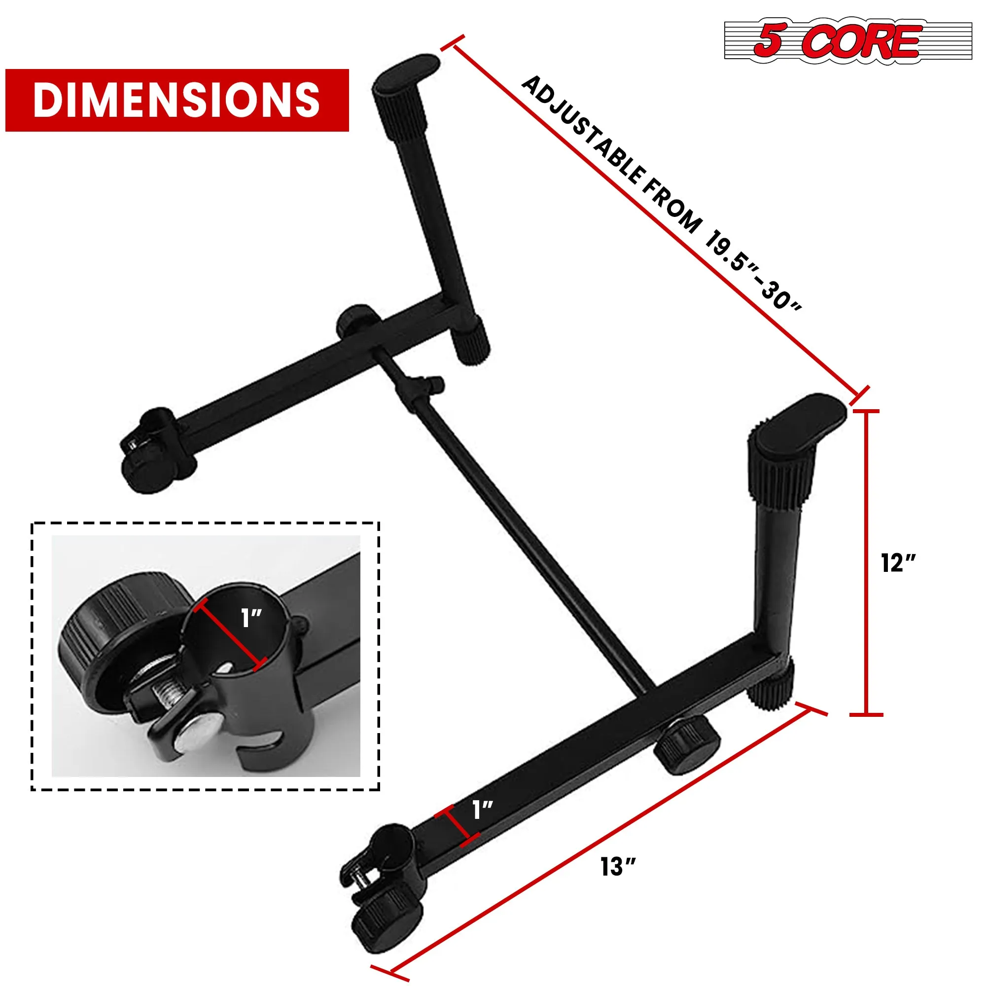 5 Core 2 tier Keyboard Stand Extension Adapter Adjustable  2nd Tier