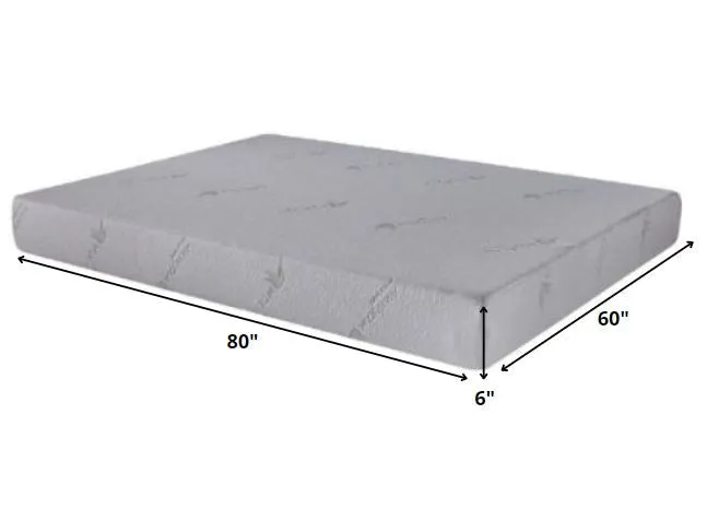 6" Queen Polyester Memory Foam Mattress Covered In A Soft Aloe Vera Fabric