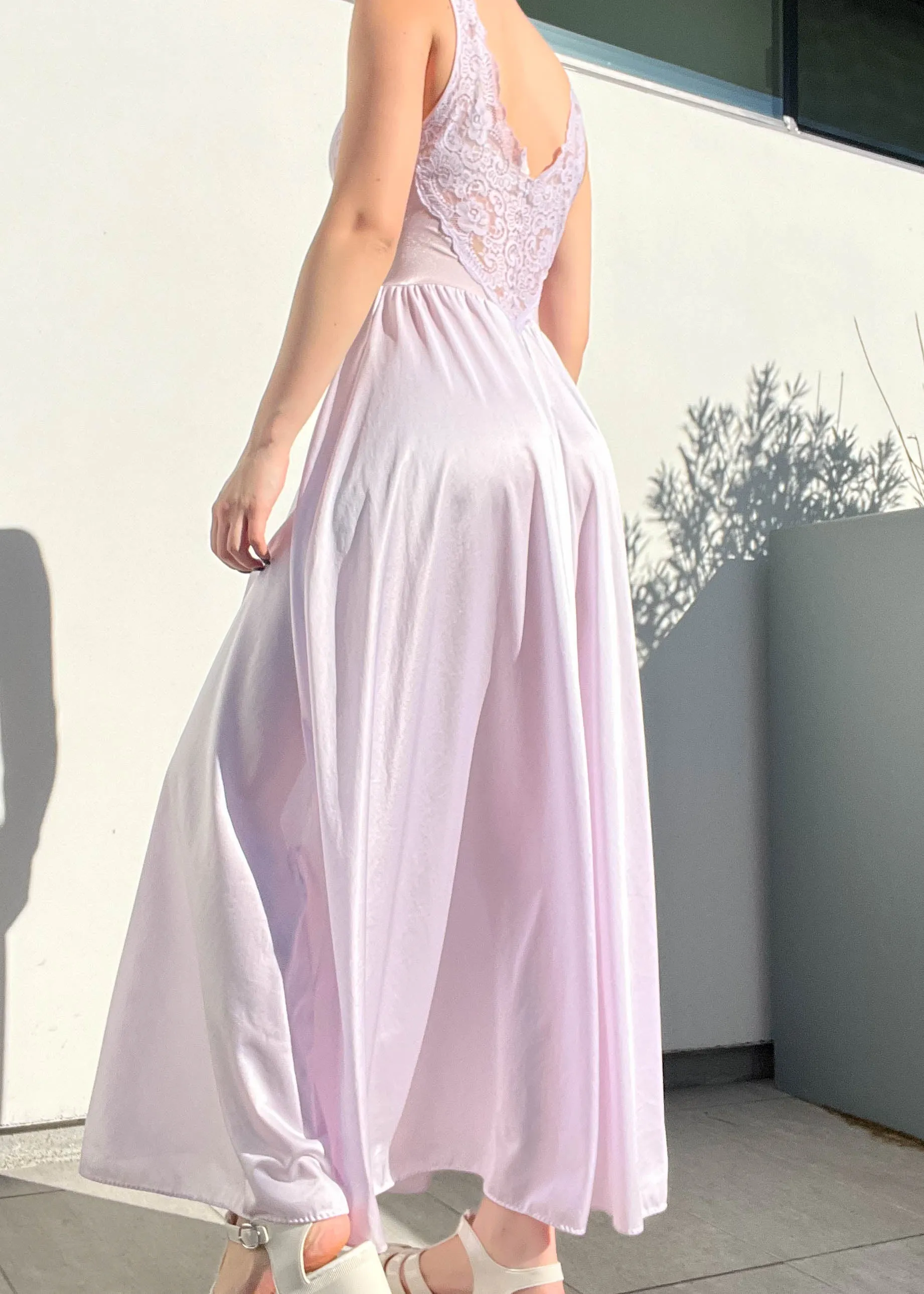 90's Pastel Purple Maxi Slip Dress (S)