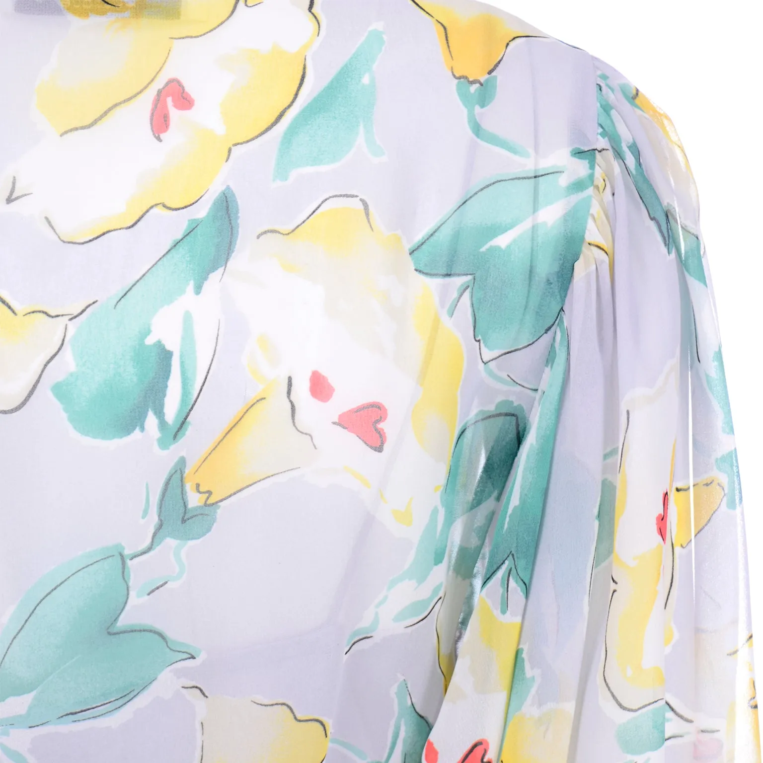 Albert Nipon Vintage Abstract Pastel Floral Dress