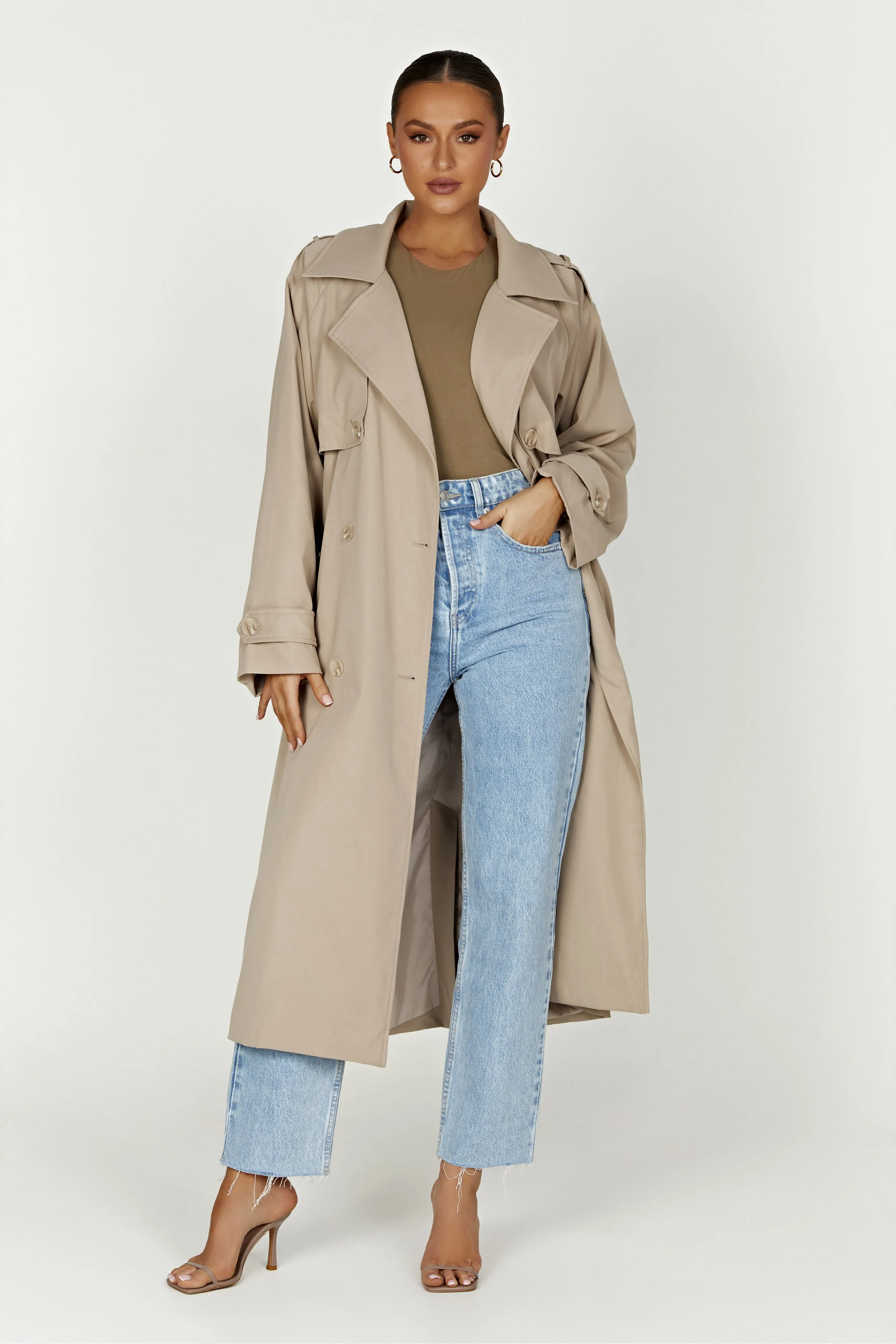 Andreas Oversized Trench Coat - Beige