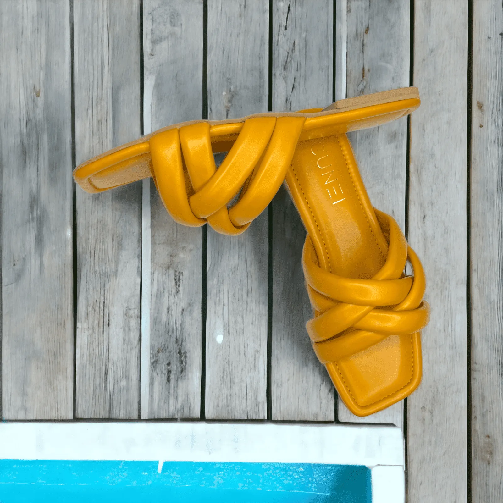 Apricot Crossed Flats