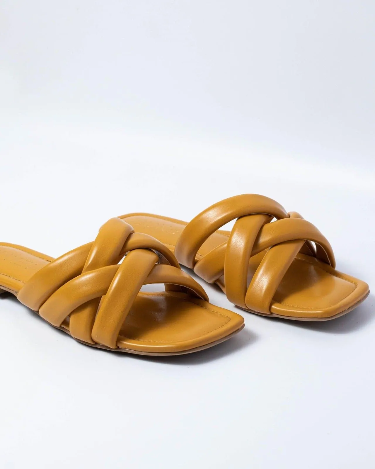 Apricot Crossed Flats