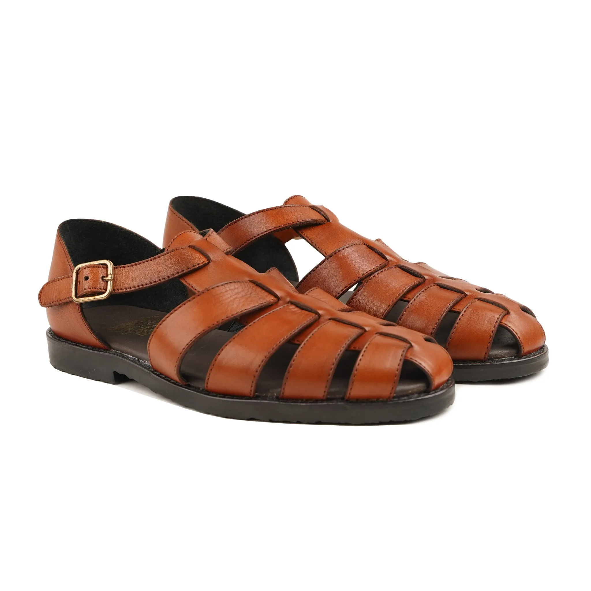 Arisa - Men's Tan Calf Leather Sandal