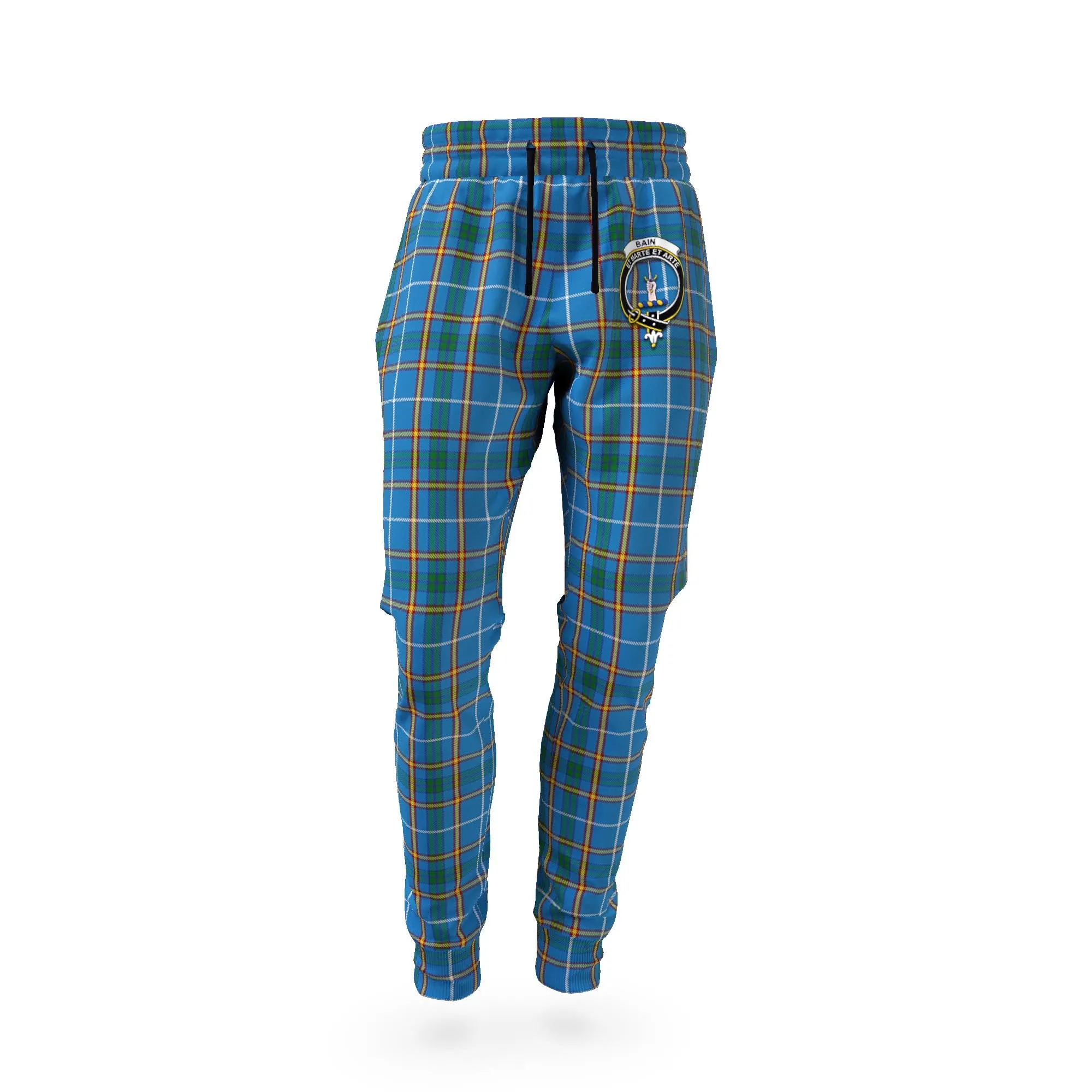 Bain Tartan Joggers Pants with Family Crest