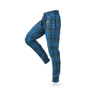 Bain Tartan Joggers Pants with Family Crest