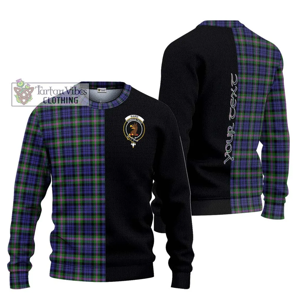 Baird Modern Tartan Ugly Sweater with Family Crest and Half Of Me Style