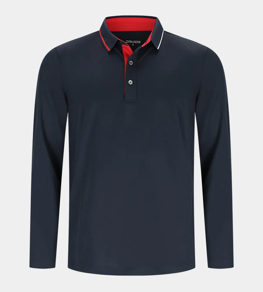 BAND LONG SLEEVE POLO - NAVY