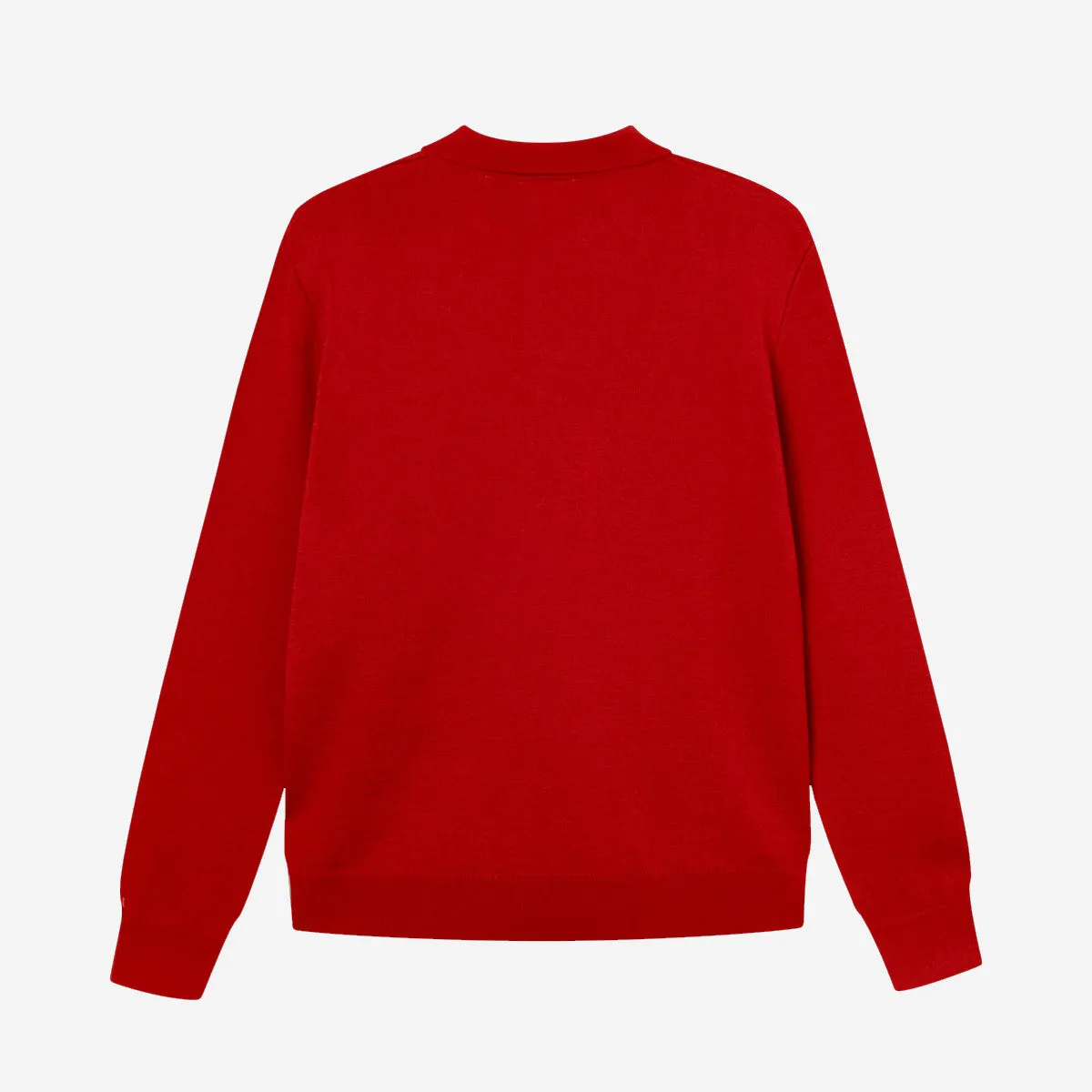 Base Merino Knit L/S Polo - Red