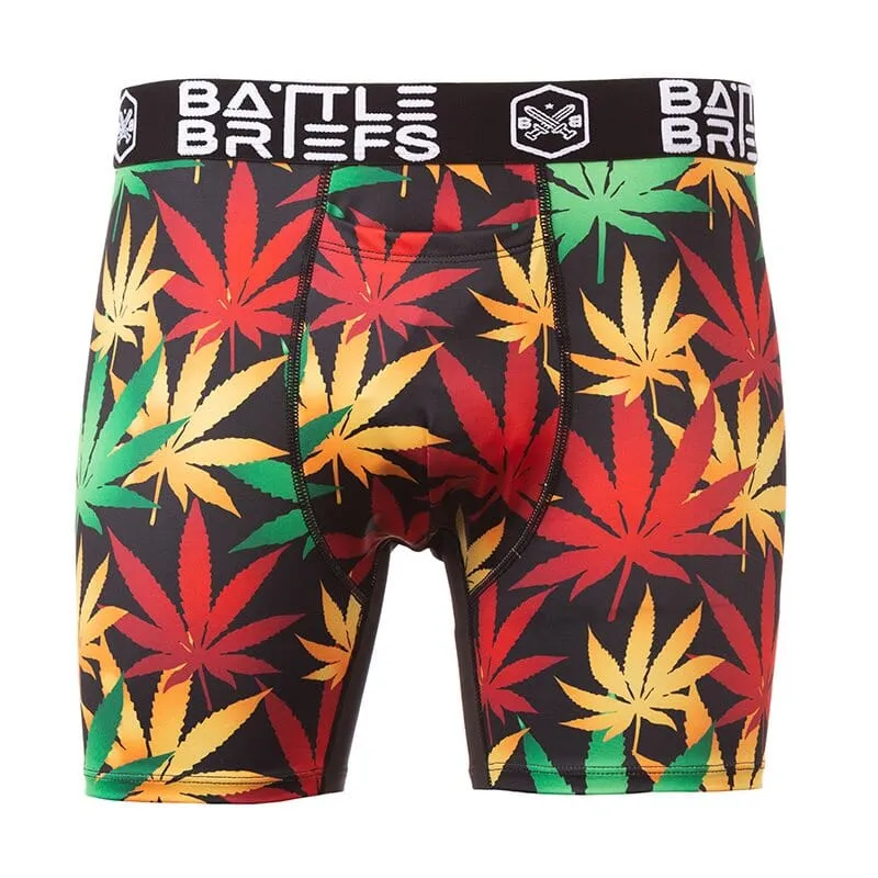 Battle Briefs Rasta Leaf Camo