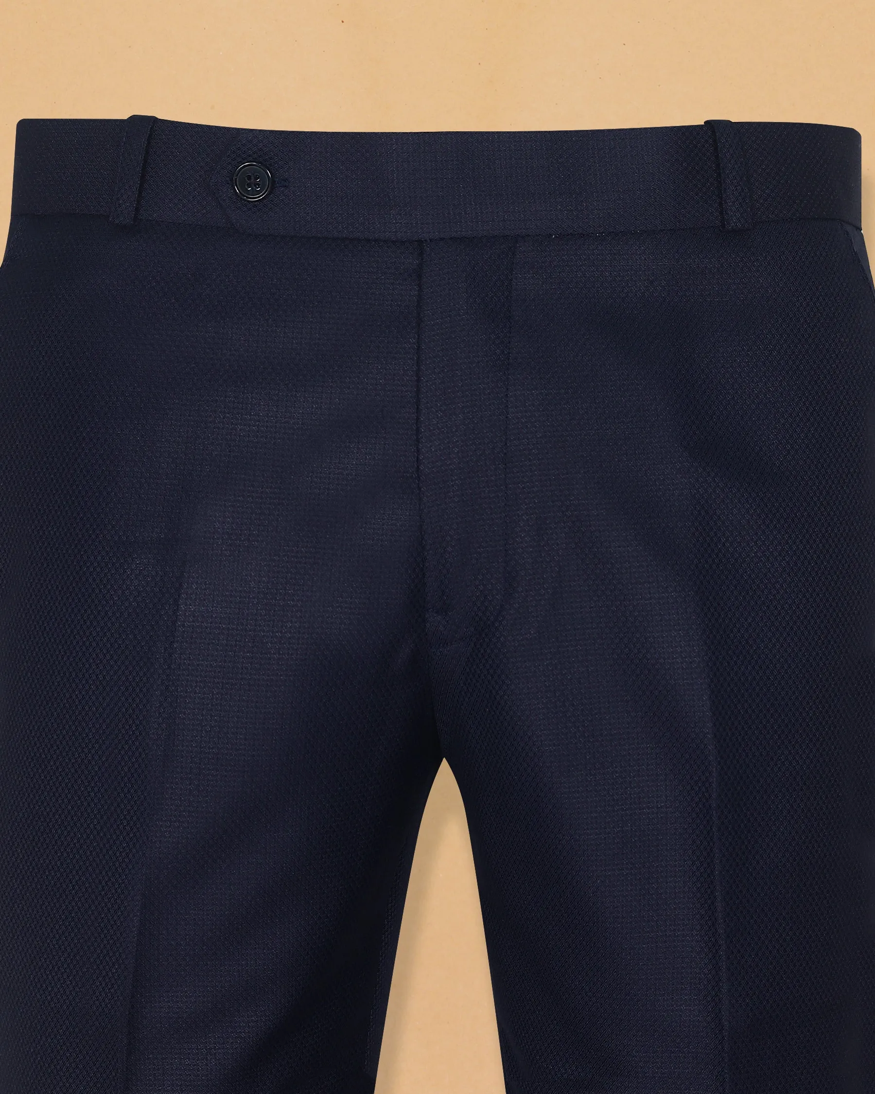 Berry Blue Diamond Textured Trouser