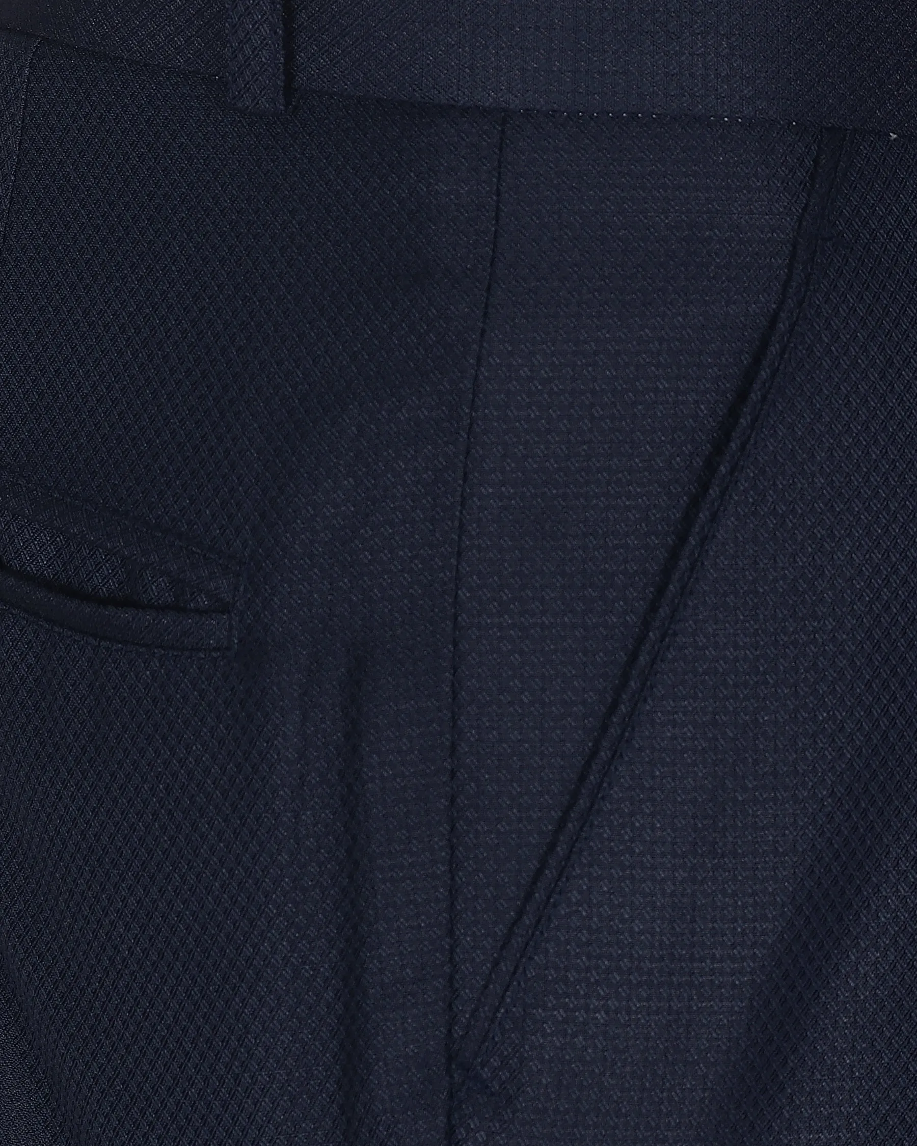 Berry Blue Diamond Textured Trouser