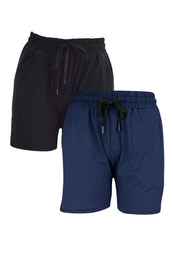 Black & Navy Jogger Shorts