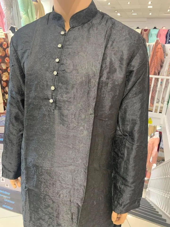 Black Men's Kurta Pyjama