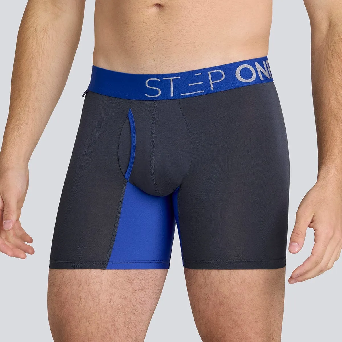 Boxer Brief Fly - Carbon Blue