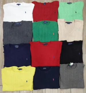 Branded Ralph Lauren Cable Knit Sweaters - 13 Pieces