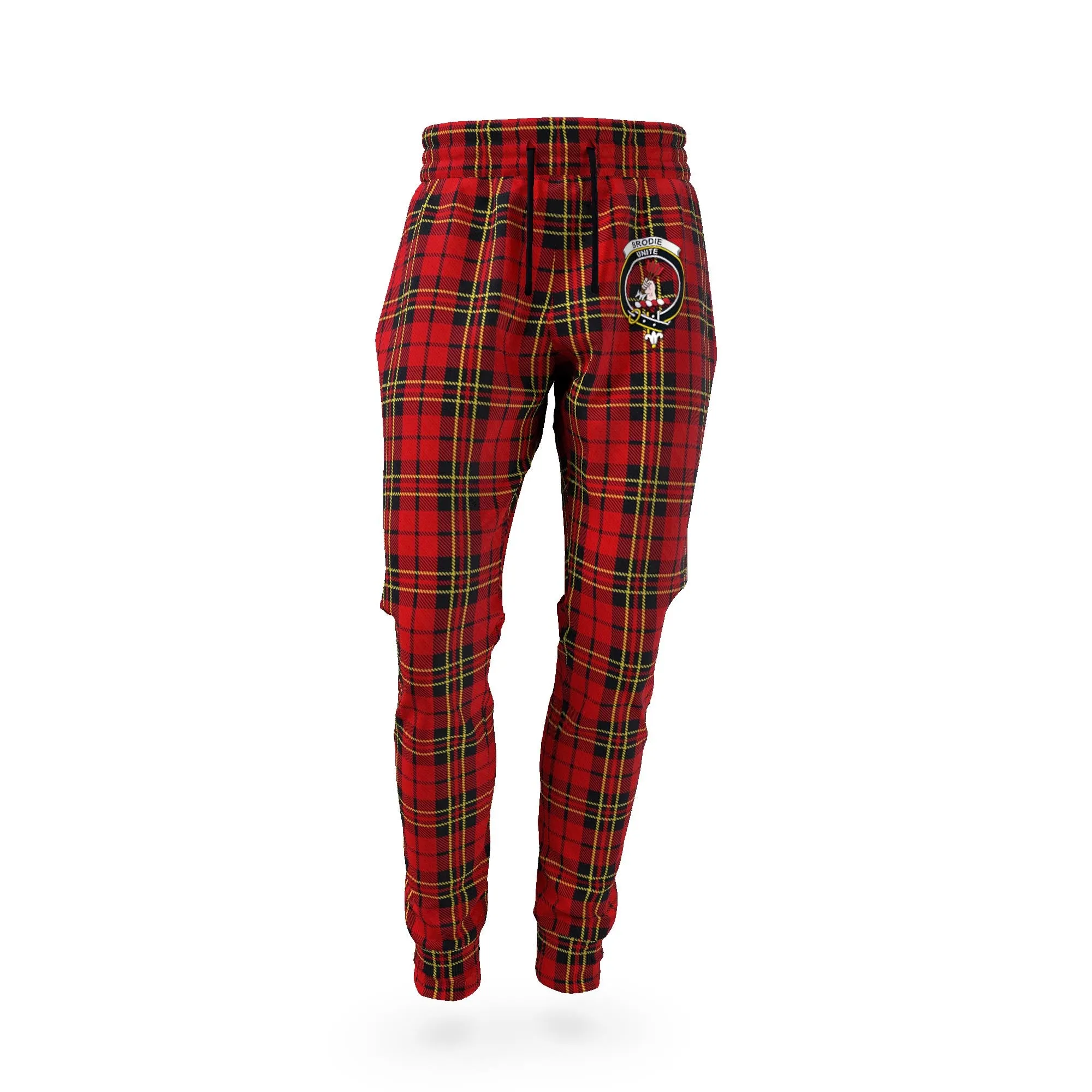 Brodie Tartan Joggers Pants with Family Crest