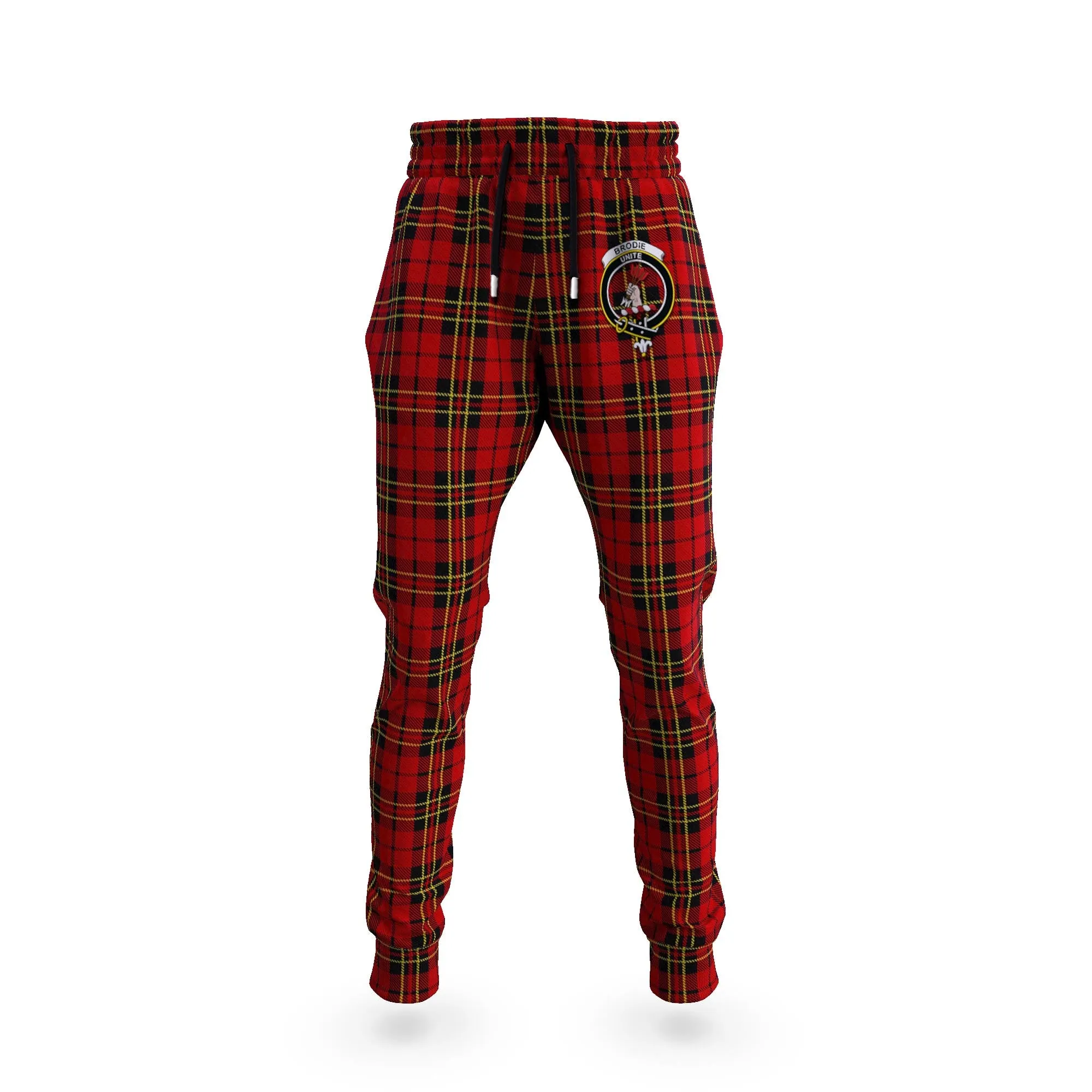 Brodie Tartan Joggers Pants with Family Crest