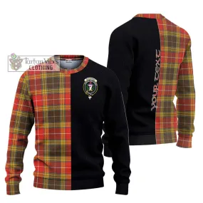 Buchanan Old Set Weathered Tartan Ugly Sweater with Family Crest and Half Of Me Style