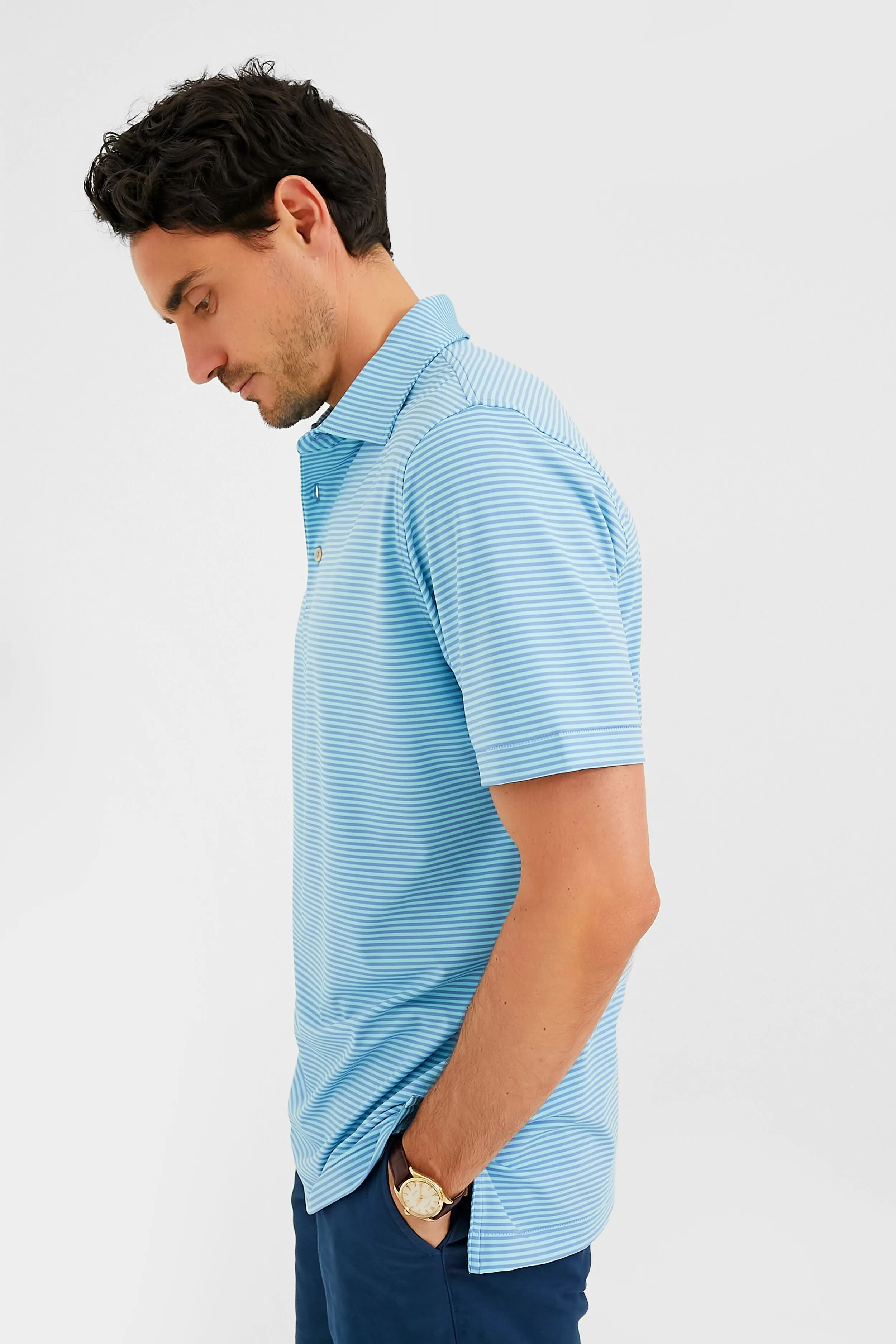 Cabana Blue Bonnet Hales Performance Jersey Polo