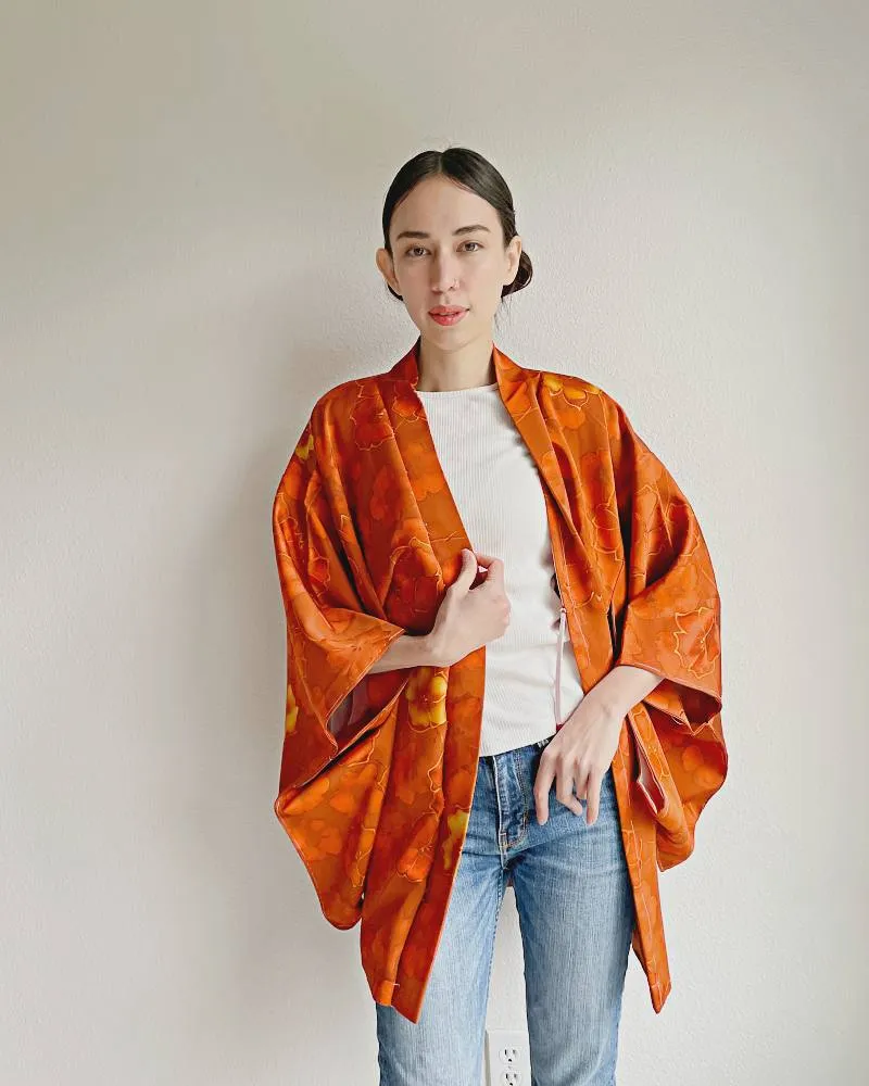 Camellia Bloom Elegance Haori Kimono Jacket