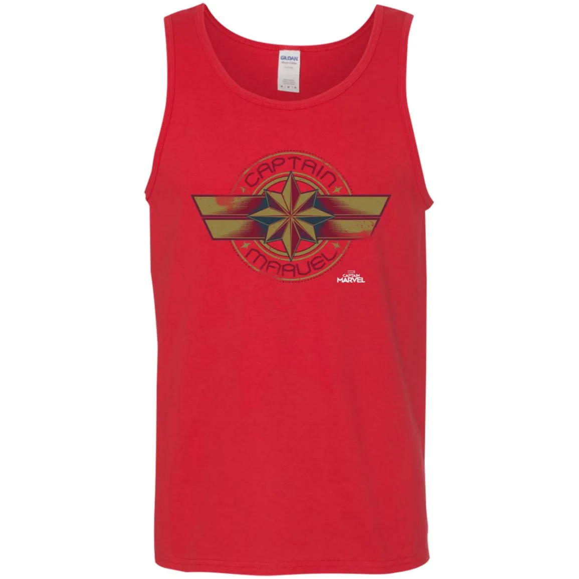 Captain Marvel Color Fade Circle Logo Badge Men Cotton Tank