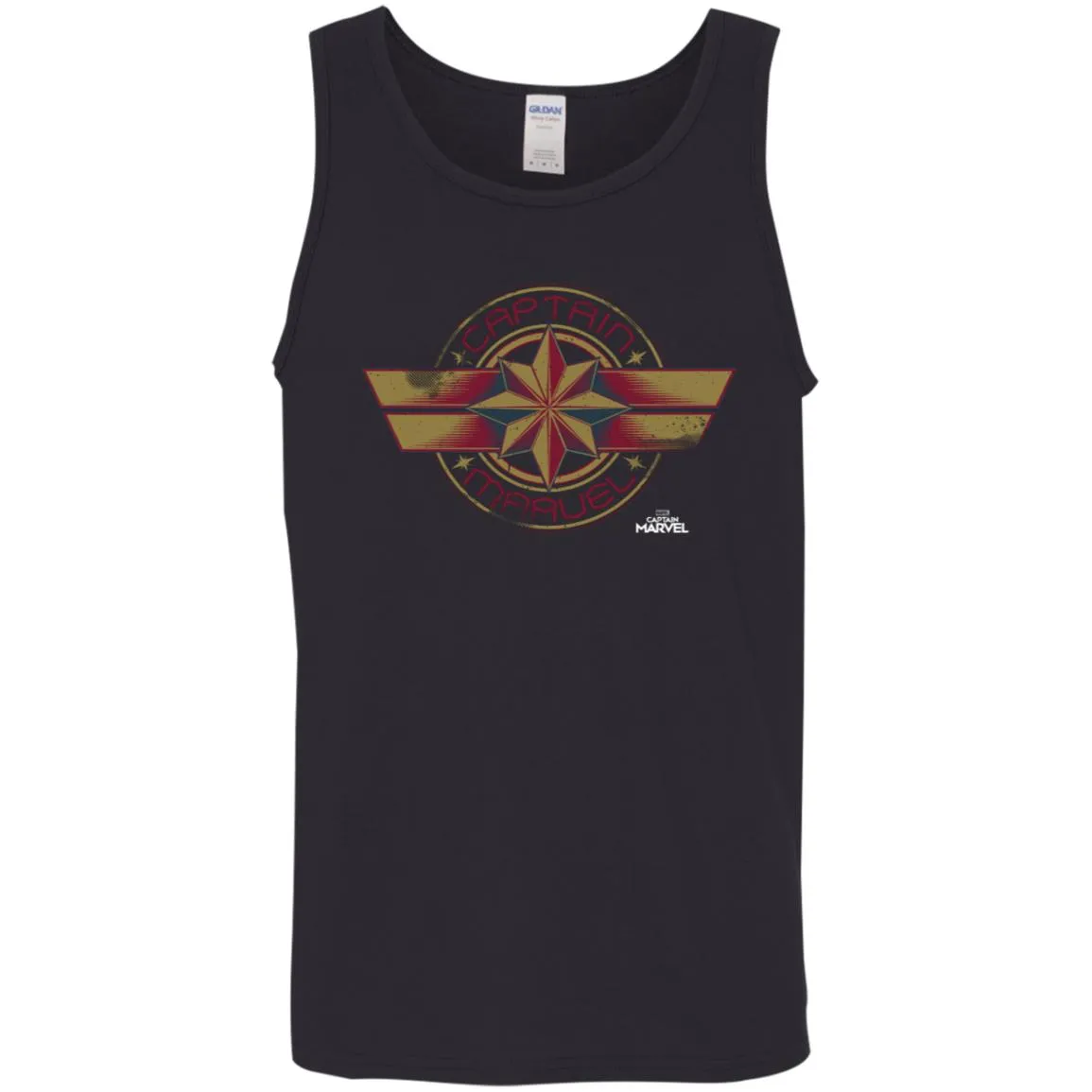 Captain Marvel Color Fade Circle Logo Badge Men Cotton Tank