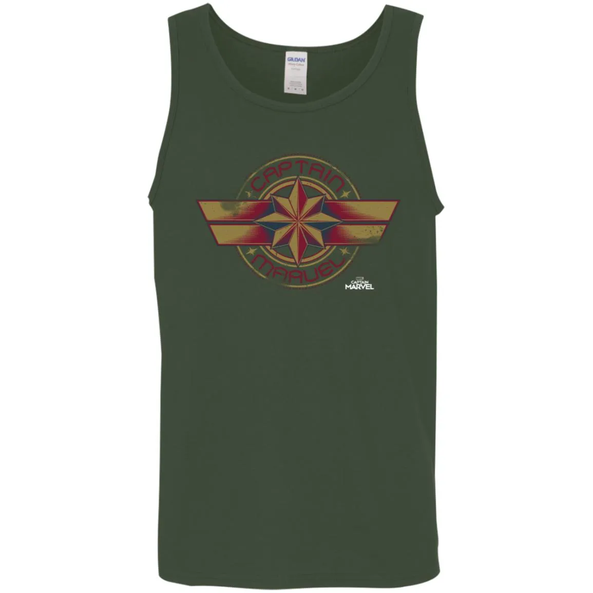 Captain Marvel Color Fade Circle Logo Badge Men Cotton Tank