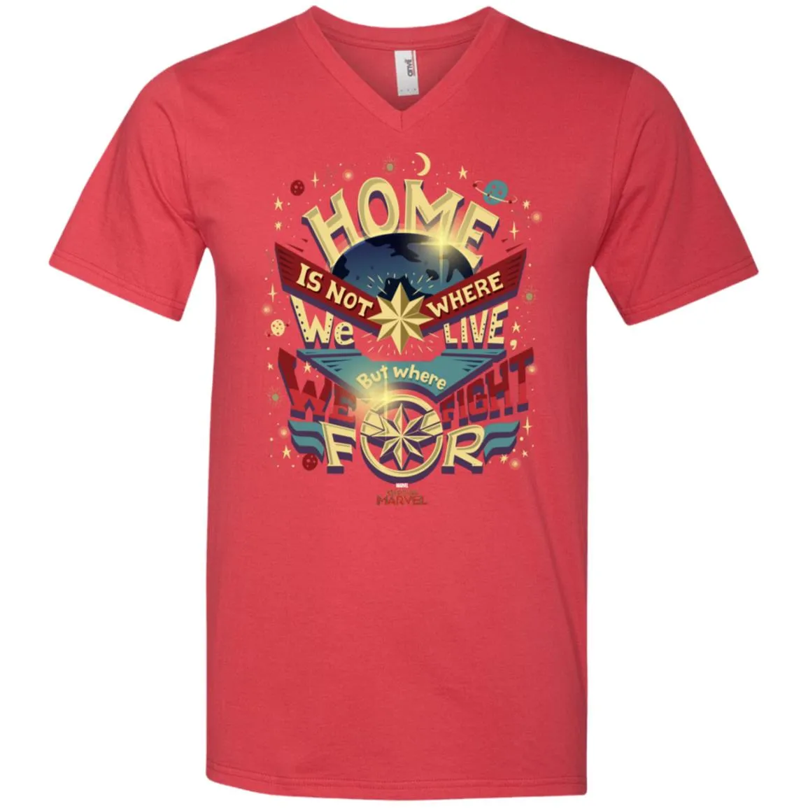 Captain Marvel Home Is What We Fight For Men V-Neck T-Shirt