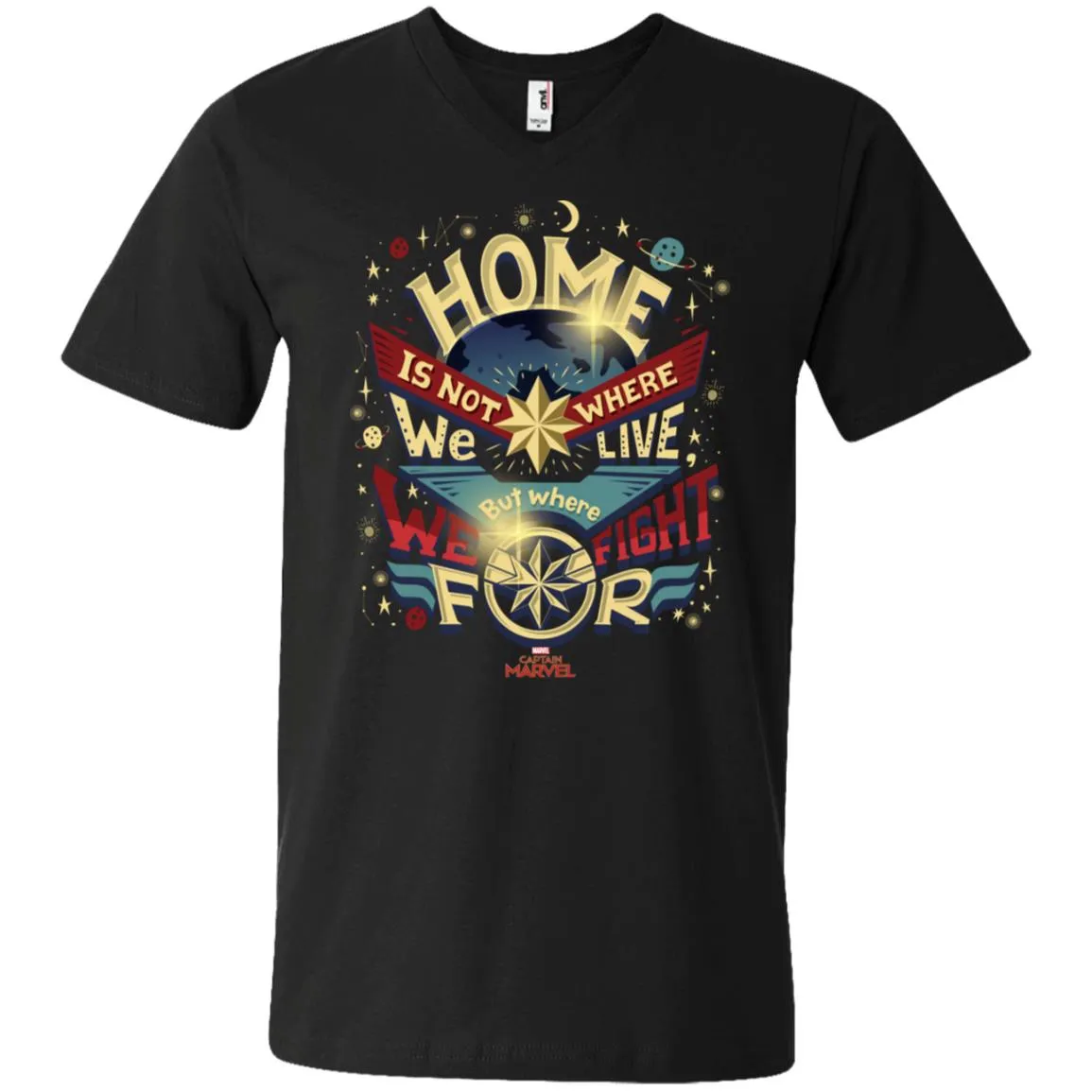 Captain Marvel Home Is What We Fight For Men V-Neck T-Shirt