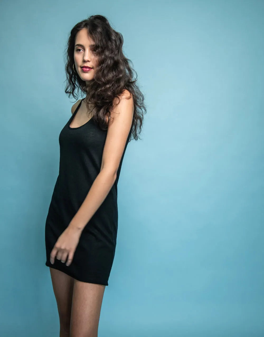 Cashmere Slip Dress in Black