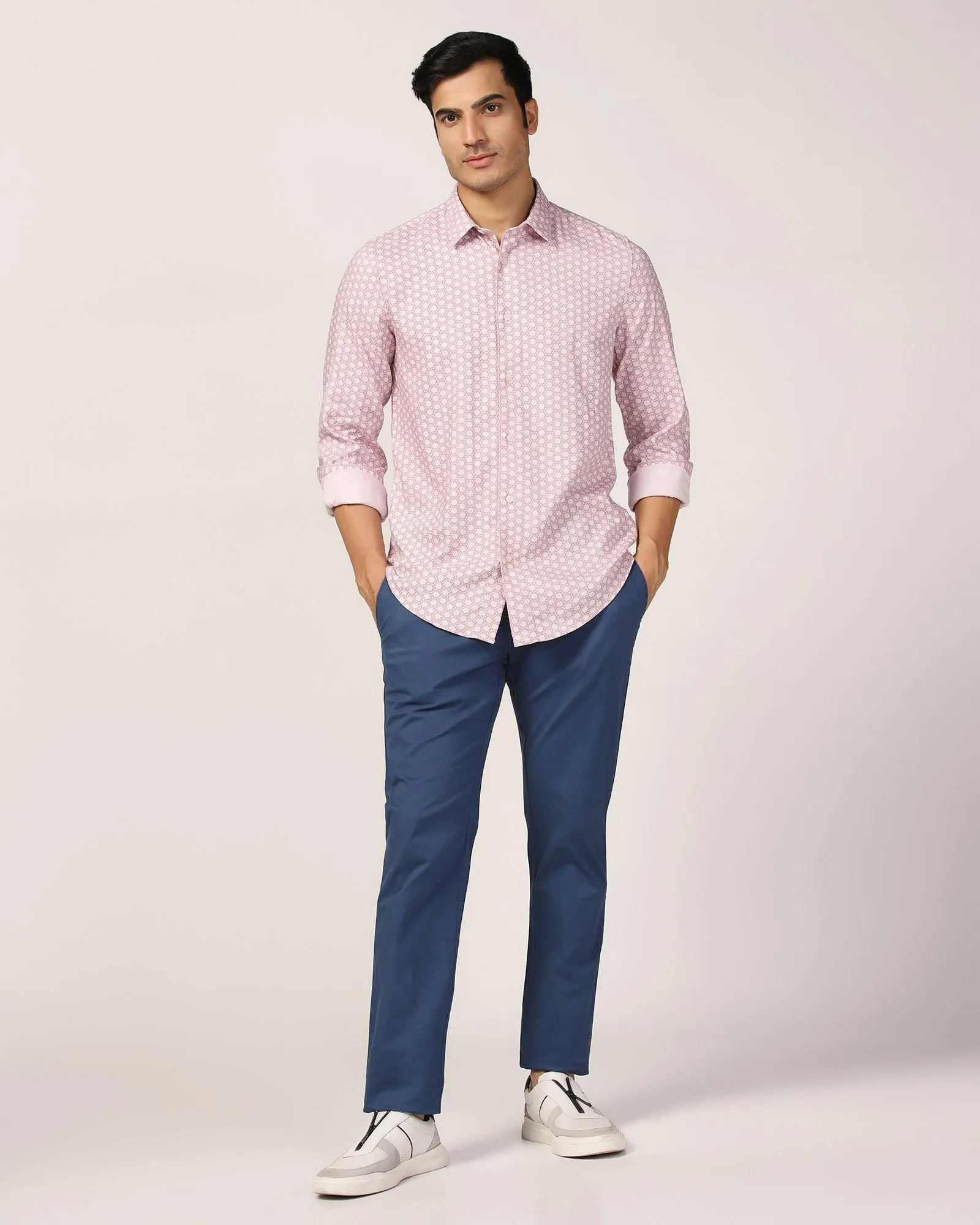 Casual Dusty Pink Printed Shirt - Maken